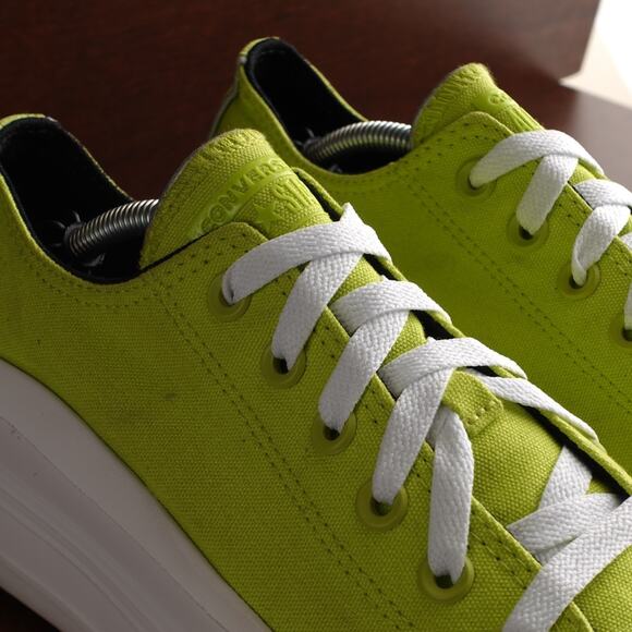 Converse Sneakers Womens SZ 9 Neon Green Move Platform Low Lace Up Casual Shoes - Picture 6 of 13